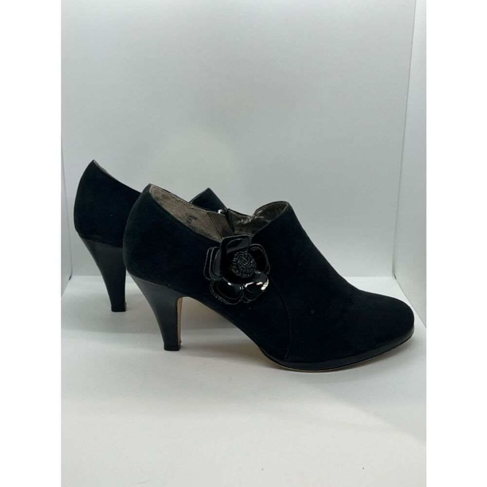 Sexy Black High Heeled Booties By Avenue. Size 12W - Picture 6 of 12